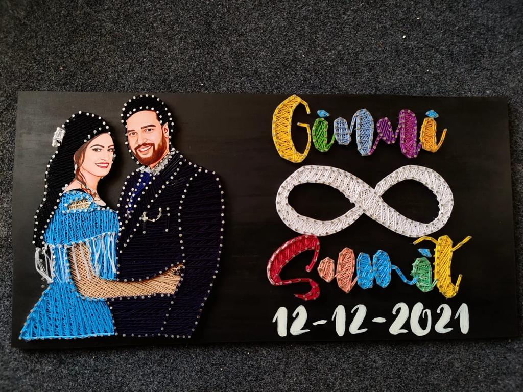 Personalized Couple Caricature String Art