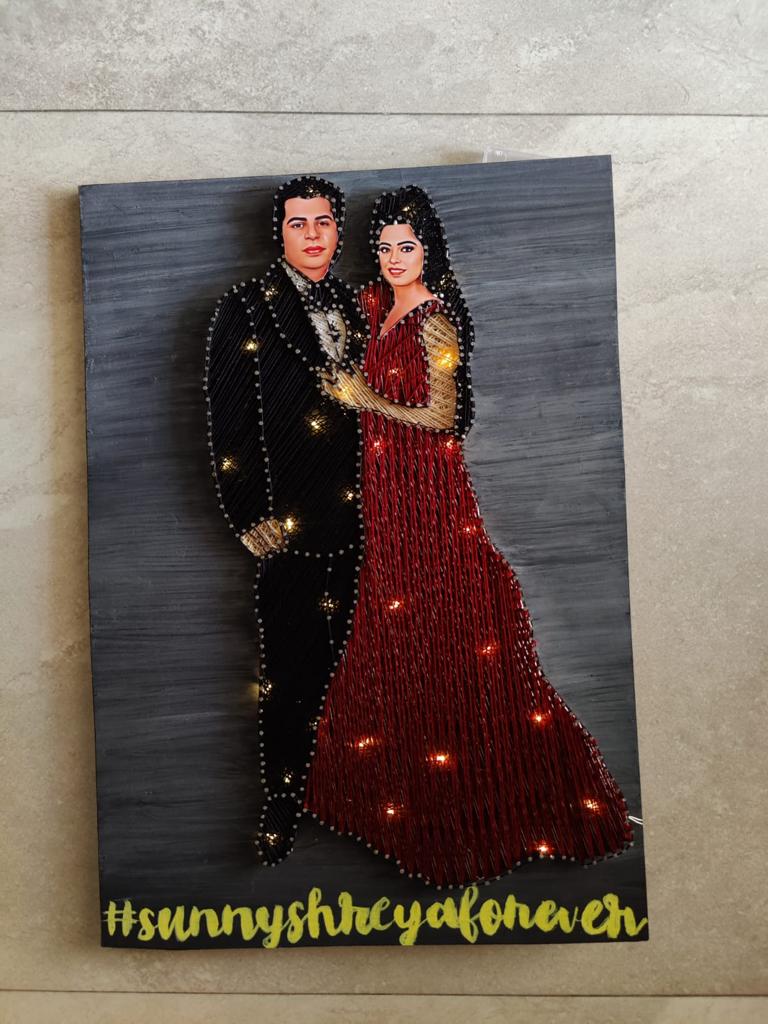 Personalized Couple Caricature String Art