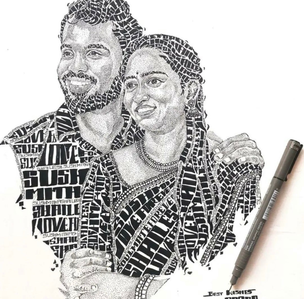 Typographic Hand-drawn Portrait