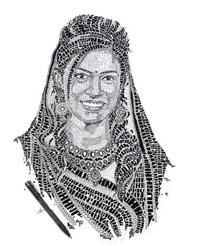 Typographic Hand-drawn Portrait