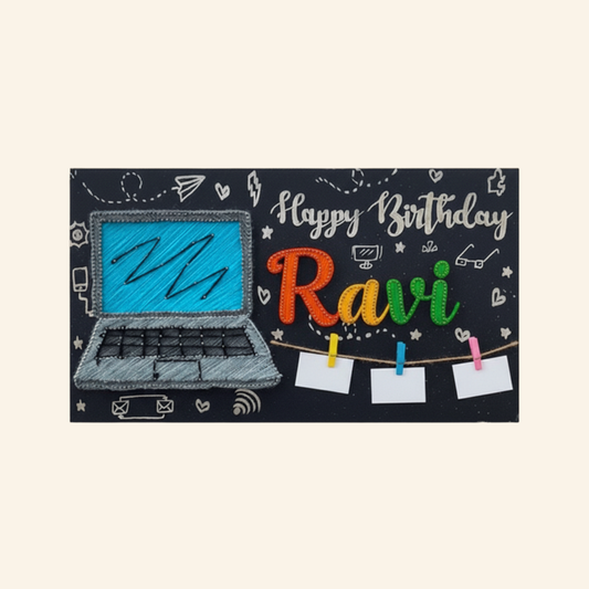 Artsty Laptop Theme Birthday String Art Plaque