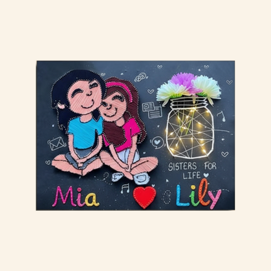 Artsty Sisters Forever String Art Plaque