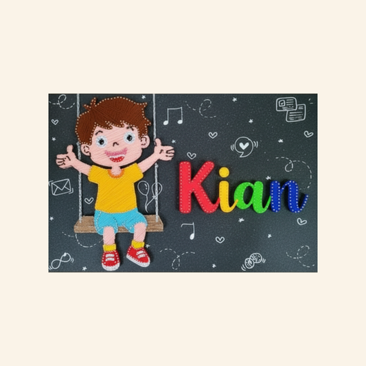 Artsty Kids Name Swing String Art Plaque