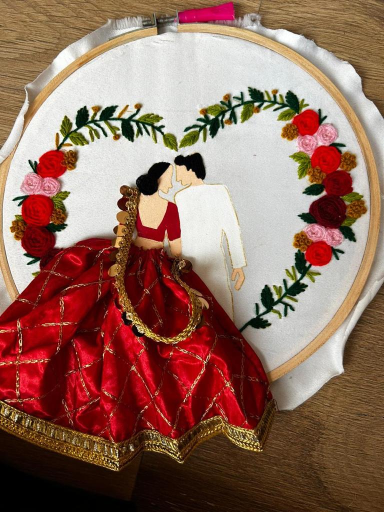 Random Design Embroidery Wedding Hoops- One Day Dispatch