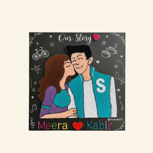 Artsty Couple Portrait String Art Plaque