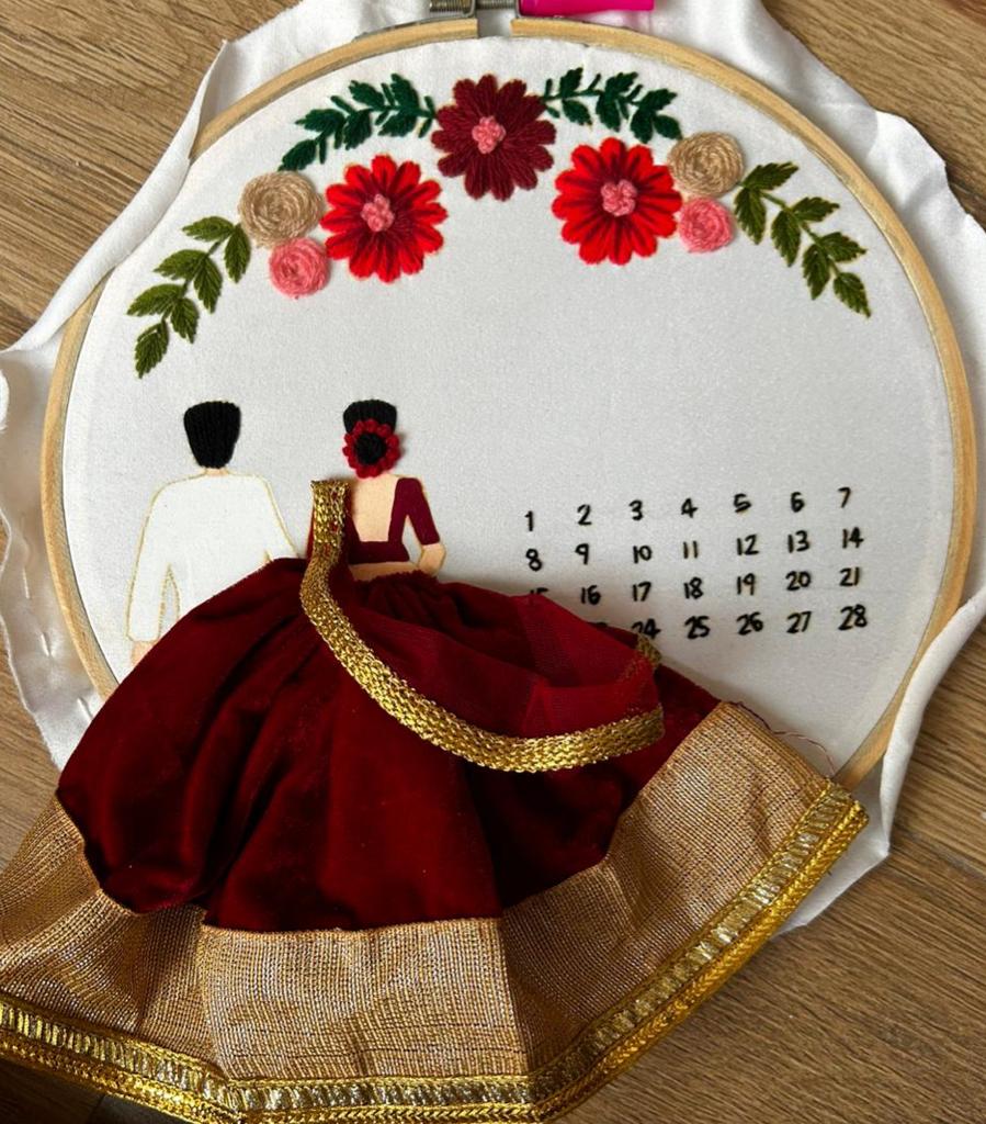 Random Design Embroidery Wedding Hoops- One Day Dispatch