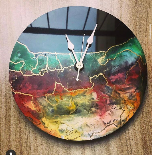 Modern Epoxy Resin Wall Clock