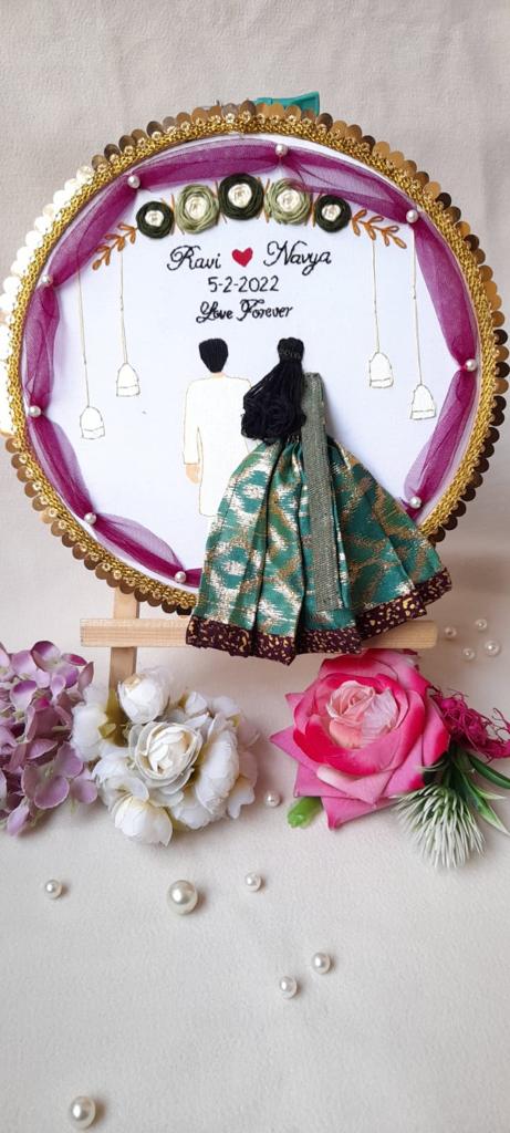 Unforgettable Vows: Handcrafted Wedding Embroidered Hoop Art for the Couple