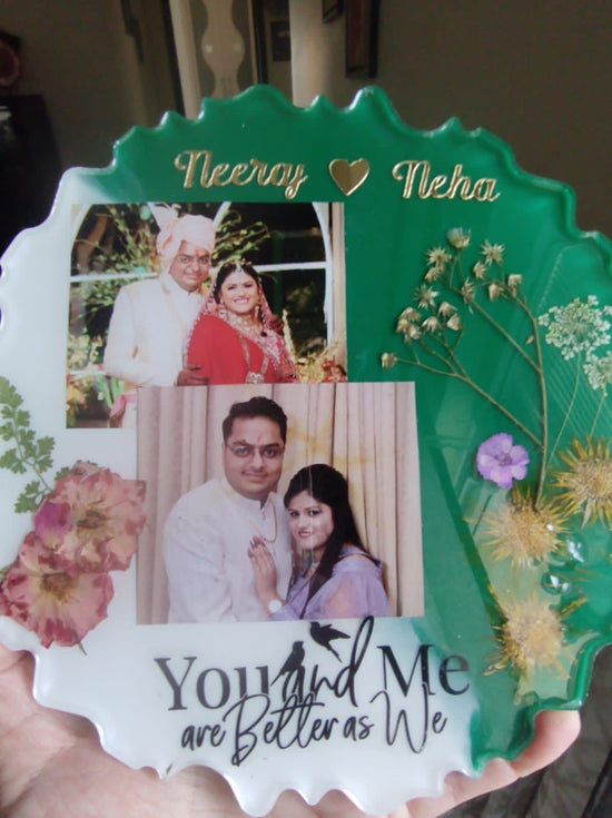 Light-Up Zigzag Frame with Couple's Photograph