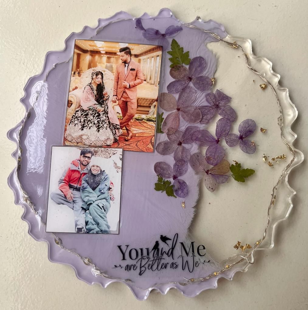 Light-Up Zigzag Frame with Couple's Photograph