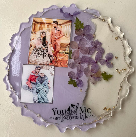 Light-Up Zigzag Frame with Couple's Photograph