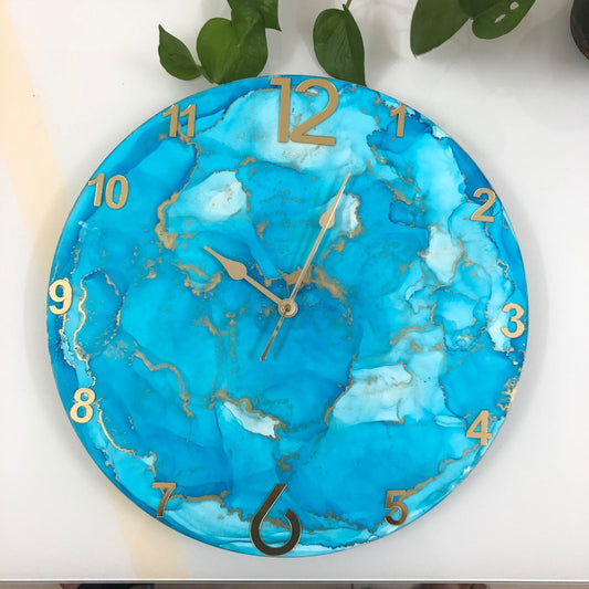 Fiery Marble Texture Resin Wall Clock