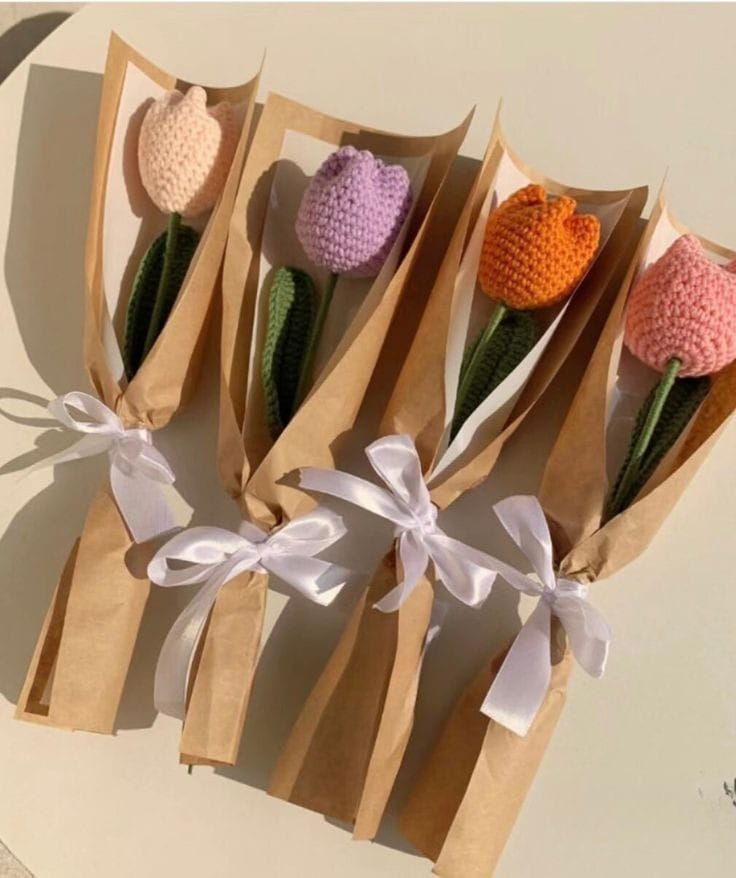 Charming Stitches Artisan Crochet Tulip flower crochet