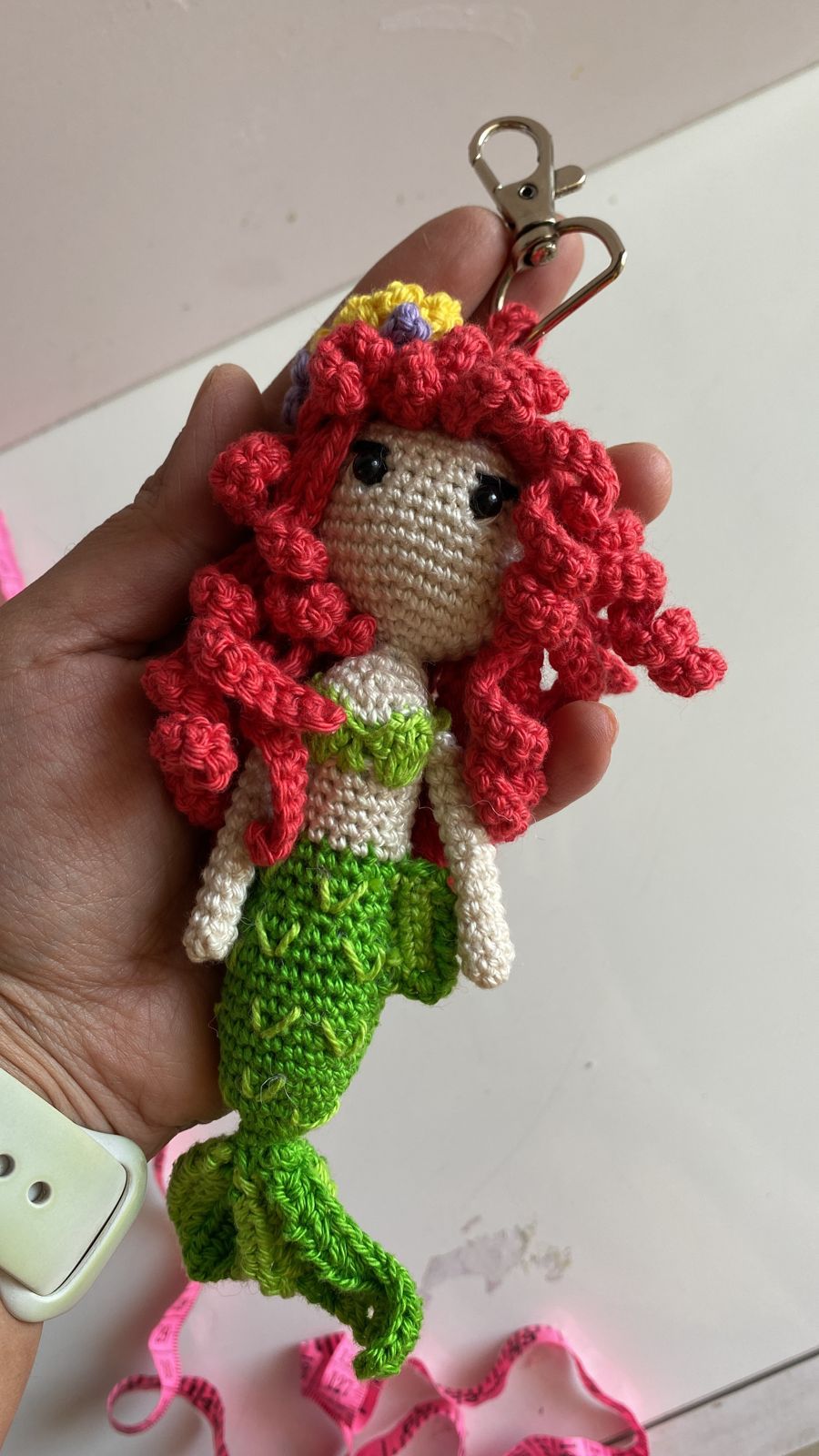 Crocheted Mermaid Keychain