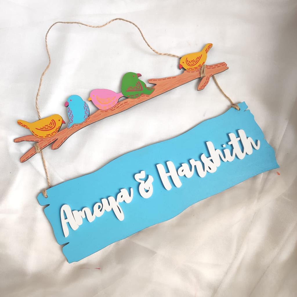 Color Splash: Personalized Multicolor Wall Hanging Nameplate