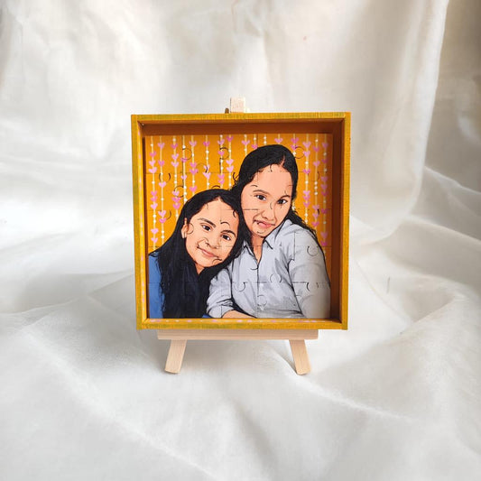 Piece of Our Story: 4 Inches Hand-Painted Couple Puzzle Keepsake - 25 Pieces