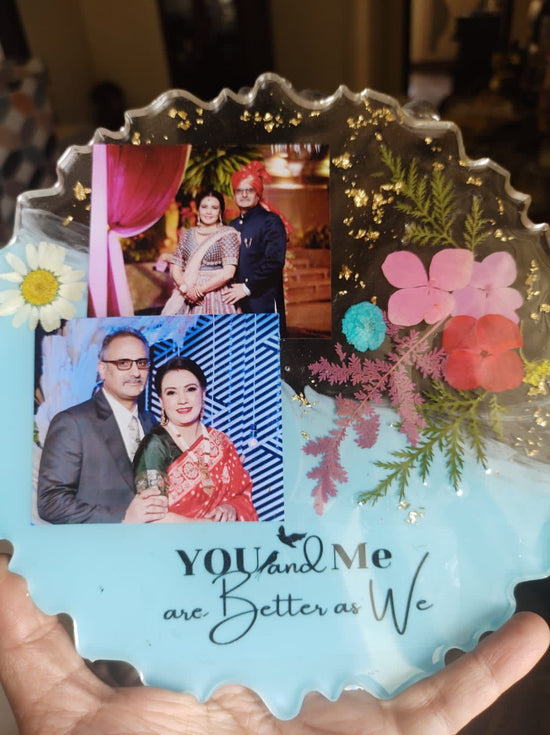 Light-Up Zigzag Frame with Couple's Photograph
