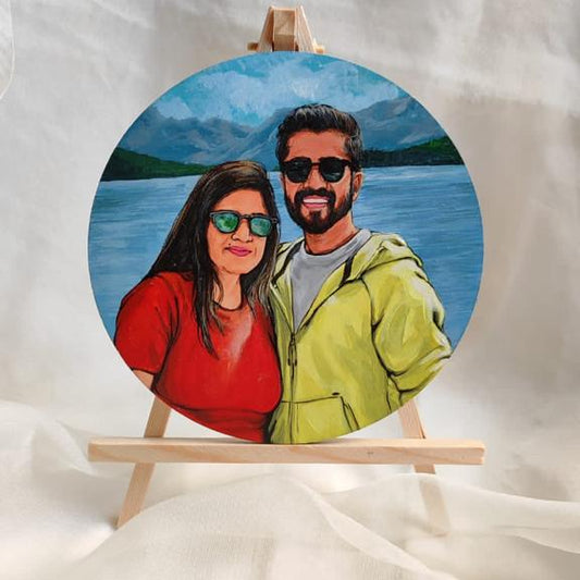 Loving Strokes: Hand-Painted Couple Art on a 4/6-Inch MDF Base