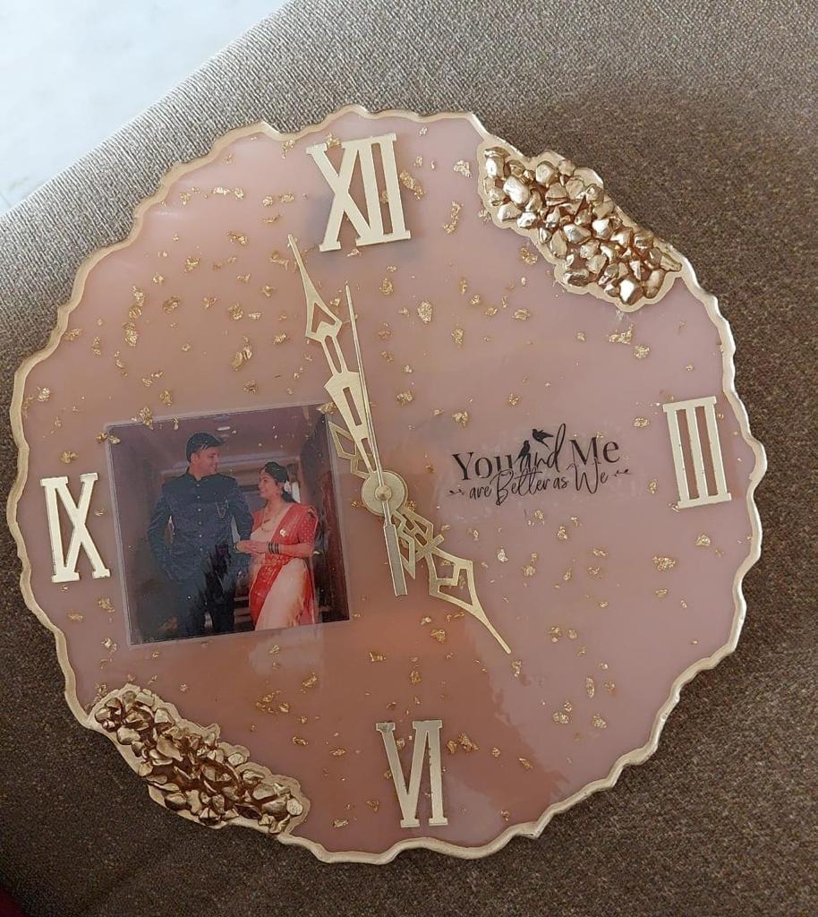 A Time for Us: Personalized Resin Wall Clock with Couple's Image