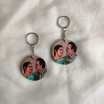 Brushstrokes of Love Personalized Hand Painted Keychain for Couples