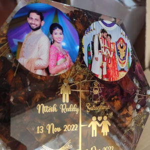 A Tapestry of Love Hexagon Varmala Preservation Block with Pictures and Dates