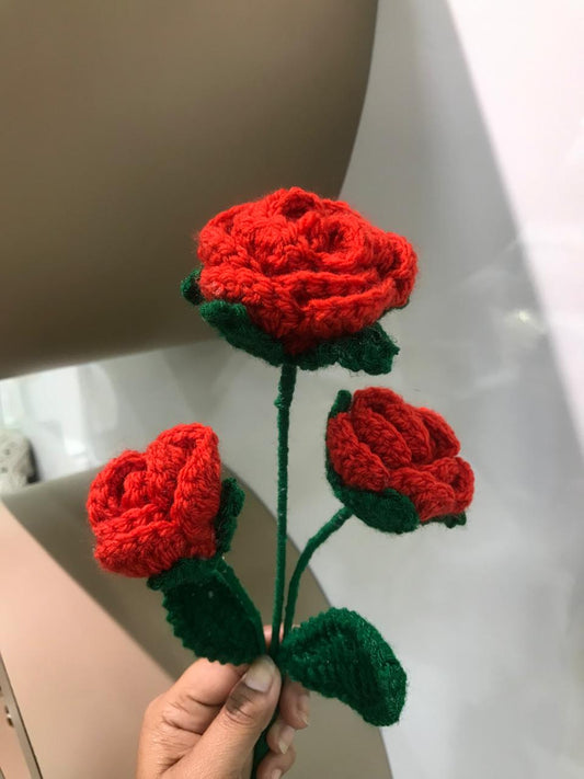 Crimson Petal Roses crochet Bouquet