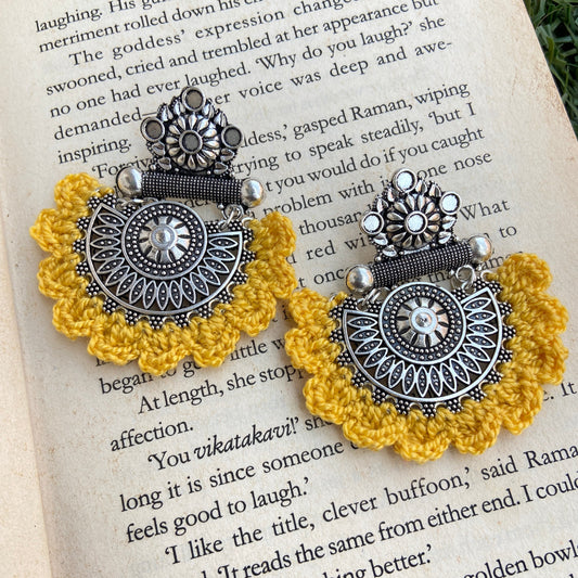 Albeli Crochet Oxidized Earring