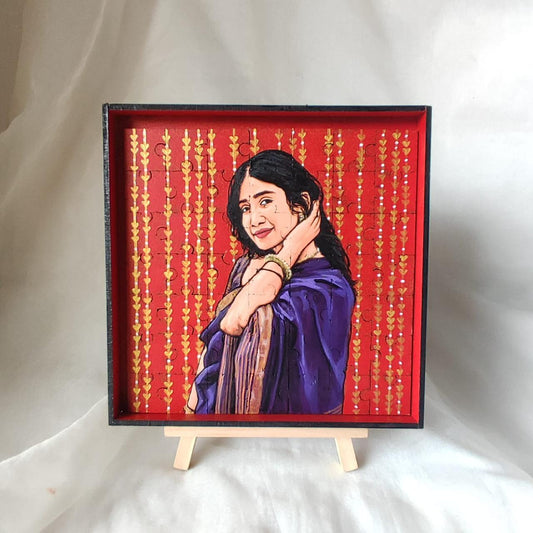 Personalized Square Puzzle with Hand-Painted Pieces