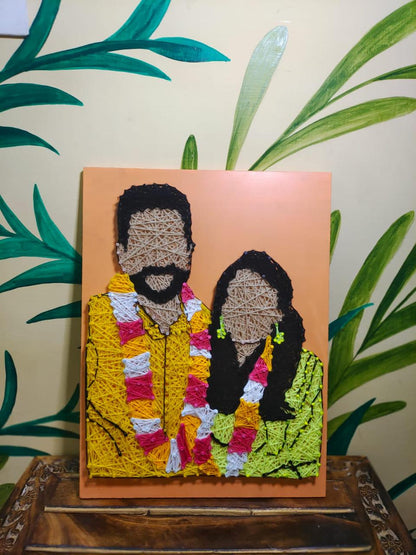 Personalized String Art Couple Portrait