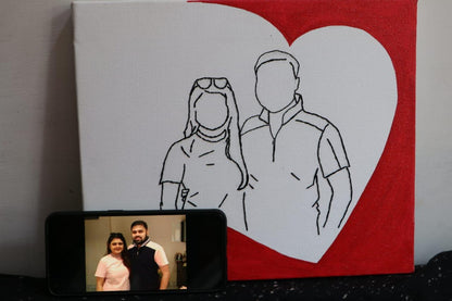 Heartfelt Lines: Personalized Couple Line Art Canvas