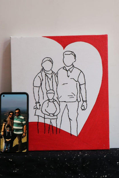 Heartfelt Lines: Personalized Couple Line Art Canvas