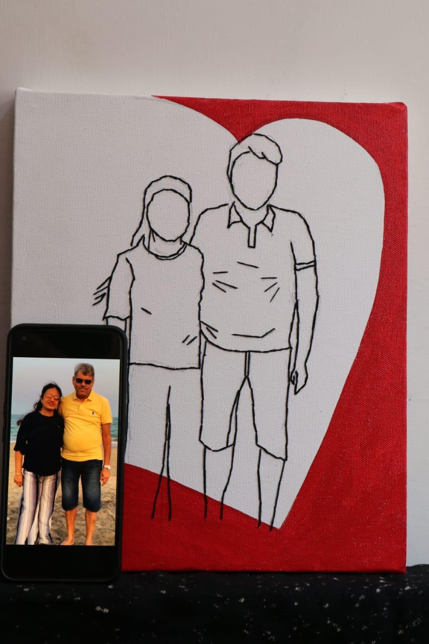 Heartfelt Lines: Personalized Couple Line Art Canvas