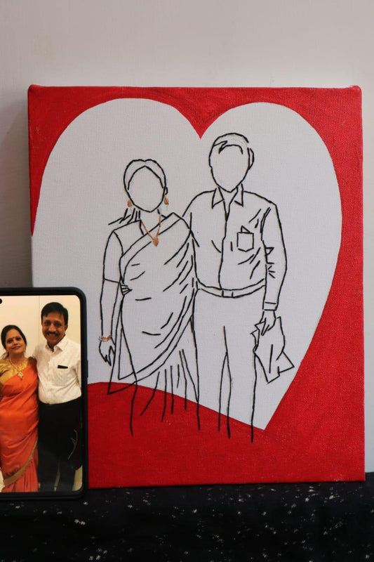 Heartfelt Lines: Personalized Couple Line Art Canvas