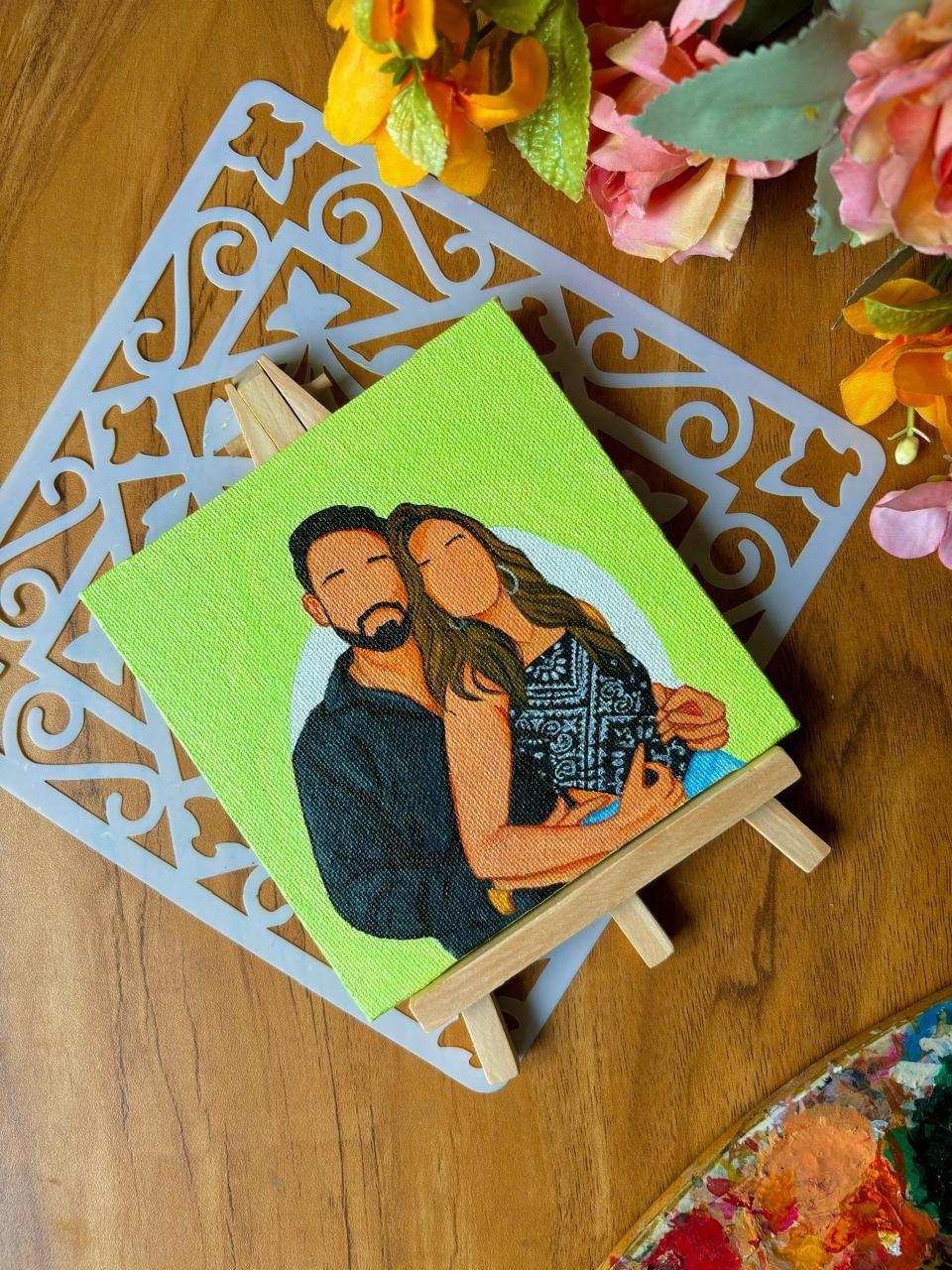 Personalized Couple Portrait Mini Canvas