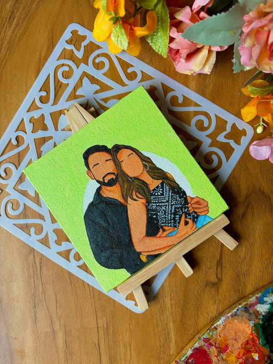 Personalized Couple Portrait Mini Canvas