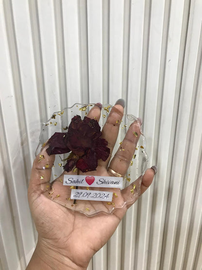 Sahil & Shivani Wedding Date Resin Keepsake