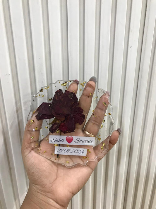 Sahil & Shivani Wedding Date Resin Keepsake