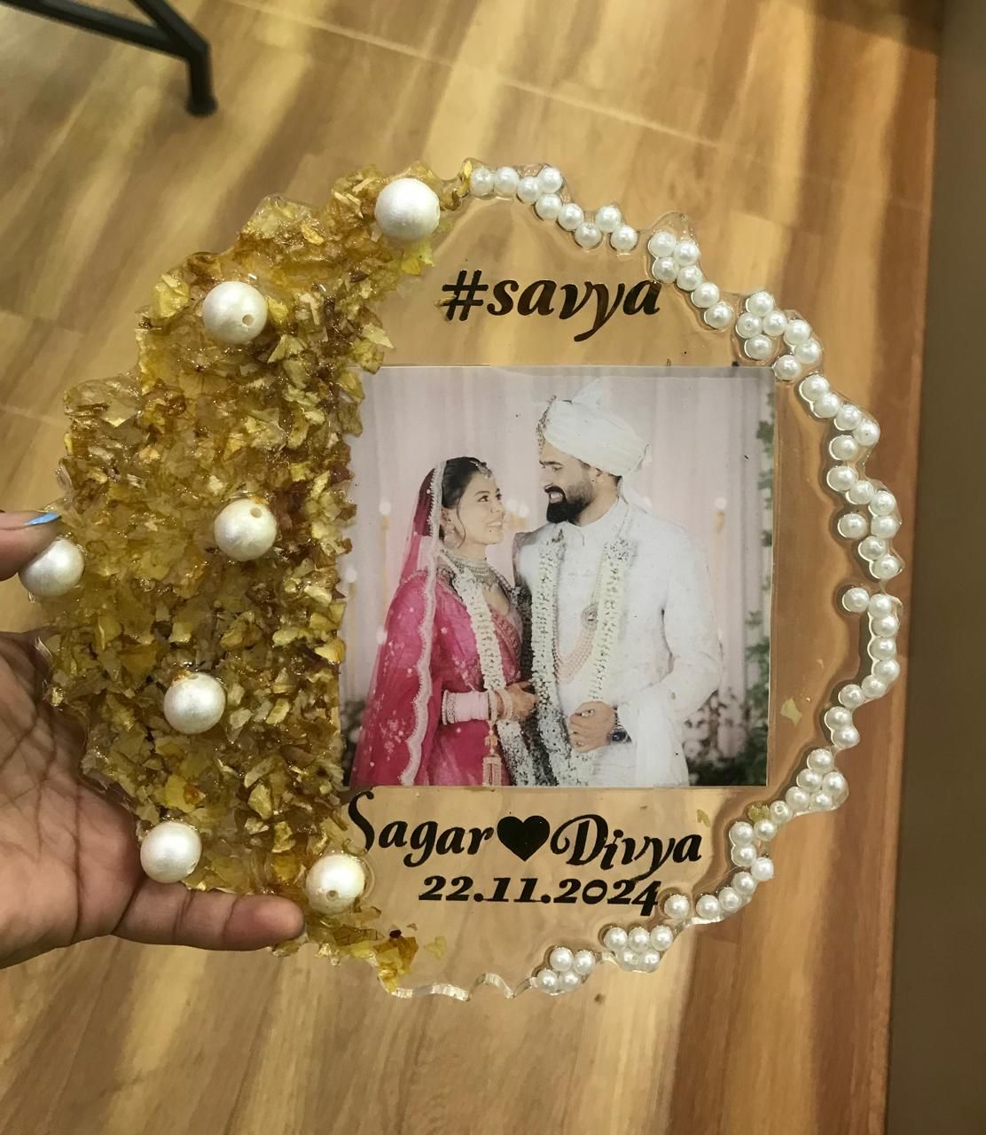 Personalized Resin Plaque with Photo, Text &amp; Decorative Elements