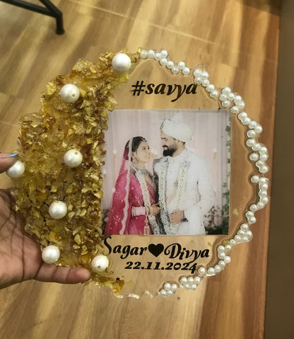 Personalized Resin Plaque with Photo, Text &amp; Decorative Elements