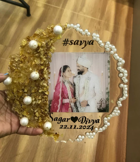 Personalized Resin Plaque with Photo, Text &amp; Decorative Elements
