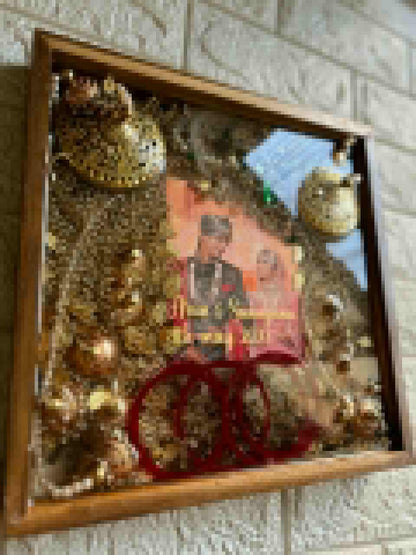 Personalized Shadow Box Frame with Photo and Wedding Keepsakes