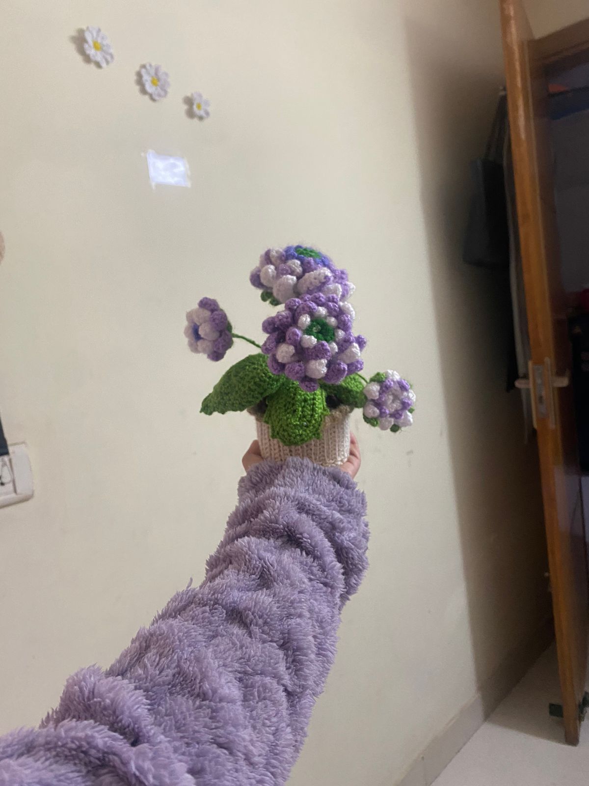 Handmade Crocheted Potted Floral Arrangement