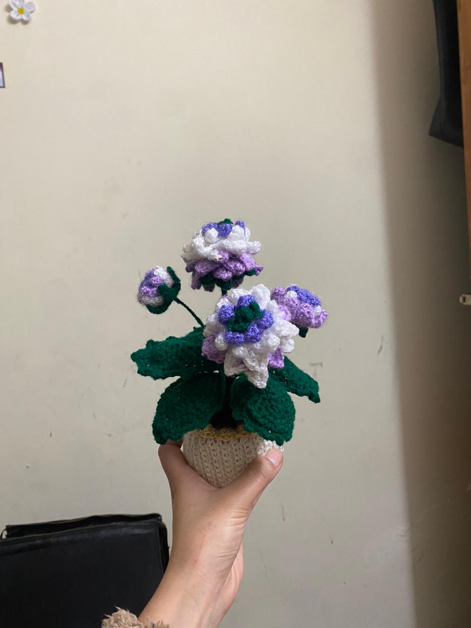 Handmade Crocheted Potted Floral Arrangement