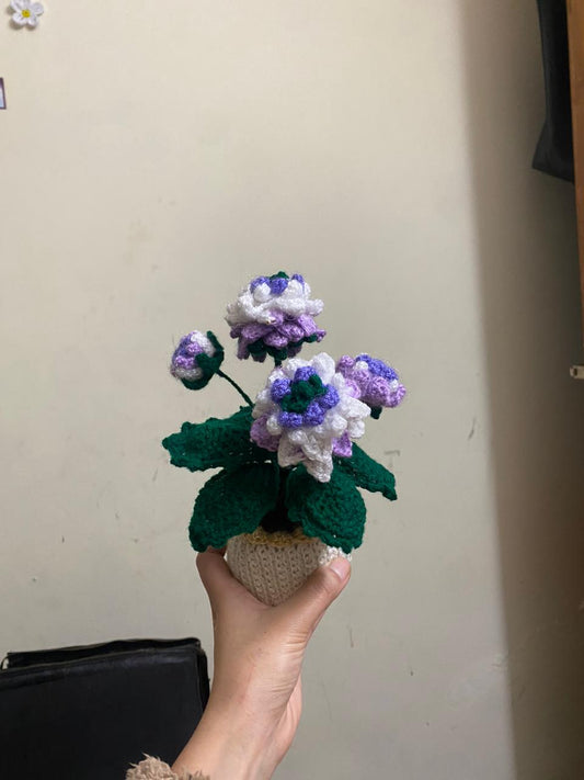 Handmade Crocheted Potted Floral Arrangement