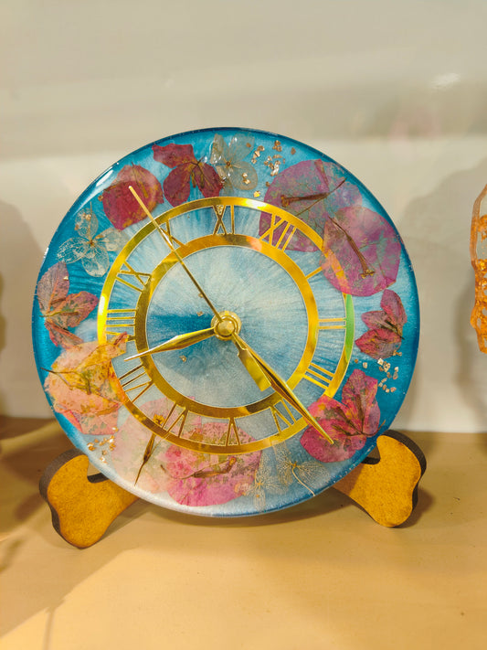 Ocean Theme Flower Preservation Resin Epoxy Clock