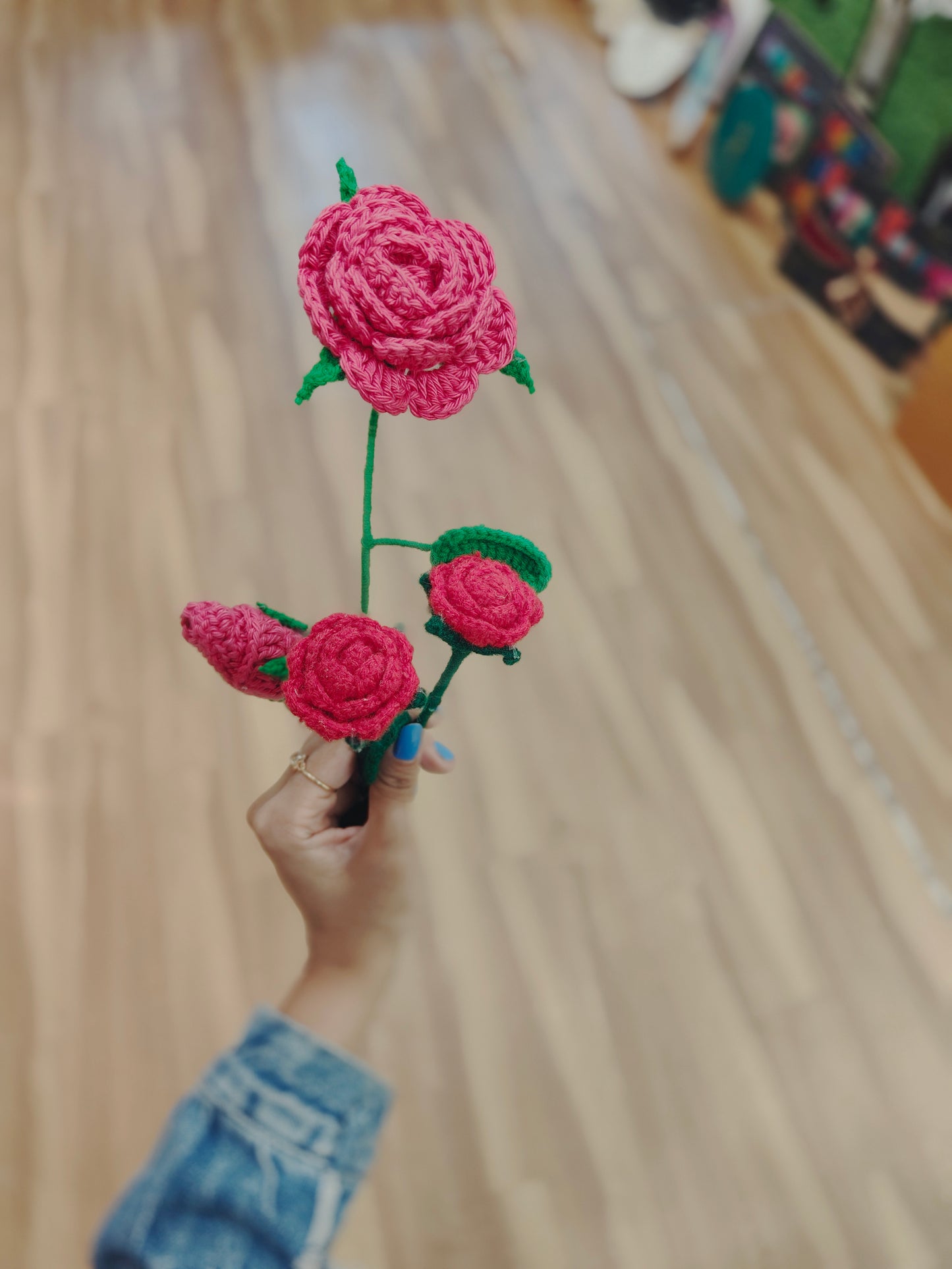 Handmade Crochet Rose (single)