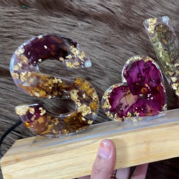 A Love Story in Resin  Varmala Preserved in Couples Initials