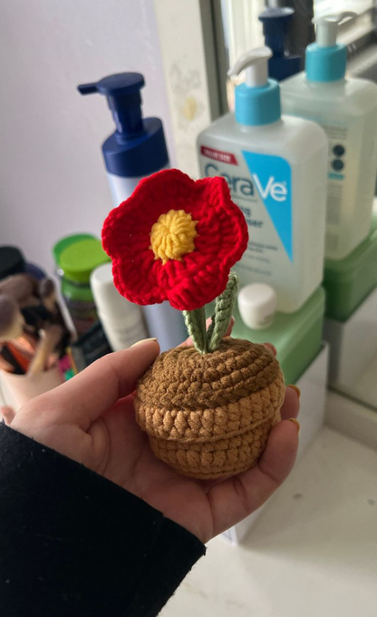 Mini Crochet flower Red Rose