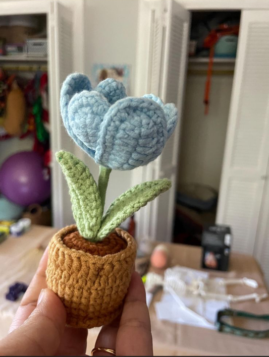 Mini Tulip crochet flower Table Decor