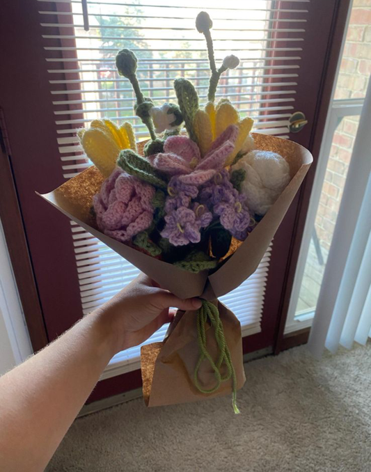 Knitted Flower Mix Bouquet crochet flower